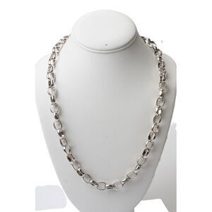 Designer Womens 925 Silver Oval Link Chain Necklace 24" 91g